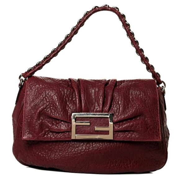 Fendi Mia Flap Bag Burgundy GHW - Picture 1 of 10